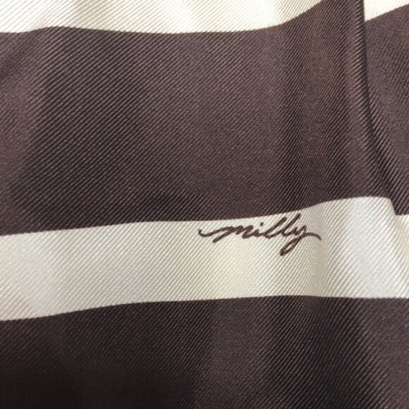 Milly Zebra Silk Cocktail Dress Brown Cream Halter Chain Strap Sleeveless Size 2 - Picture 7 of 16